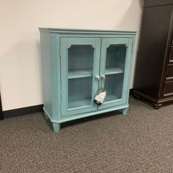 Mirimyn Antique Teal 2-Door Accent Cabinet