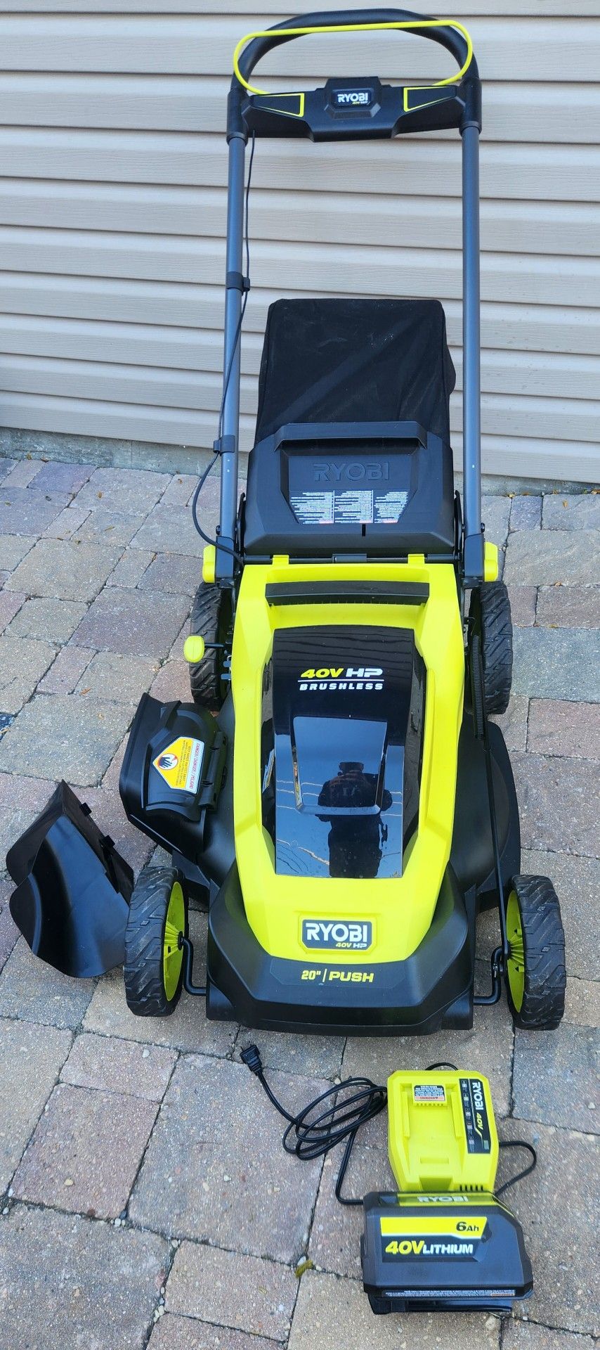 RYOBI
40V HP Brushless 20 in. Cordless Battery Walk Behind Push Lawn Mower with 6.0 Ah Battery and Charger