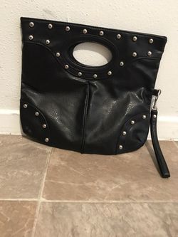 Handbag Black with Metal Buttons