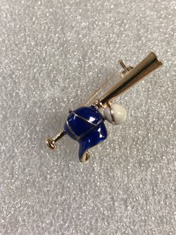 Gold filled baseball brooch