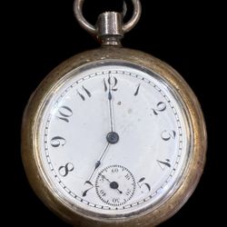 Antique New England Watch Co Old Pocket Watch Sterling Silver Hallmark