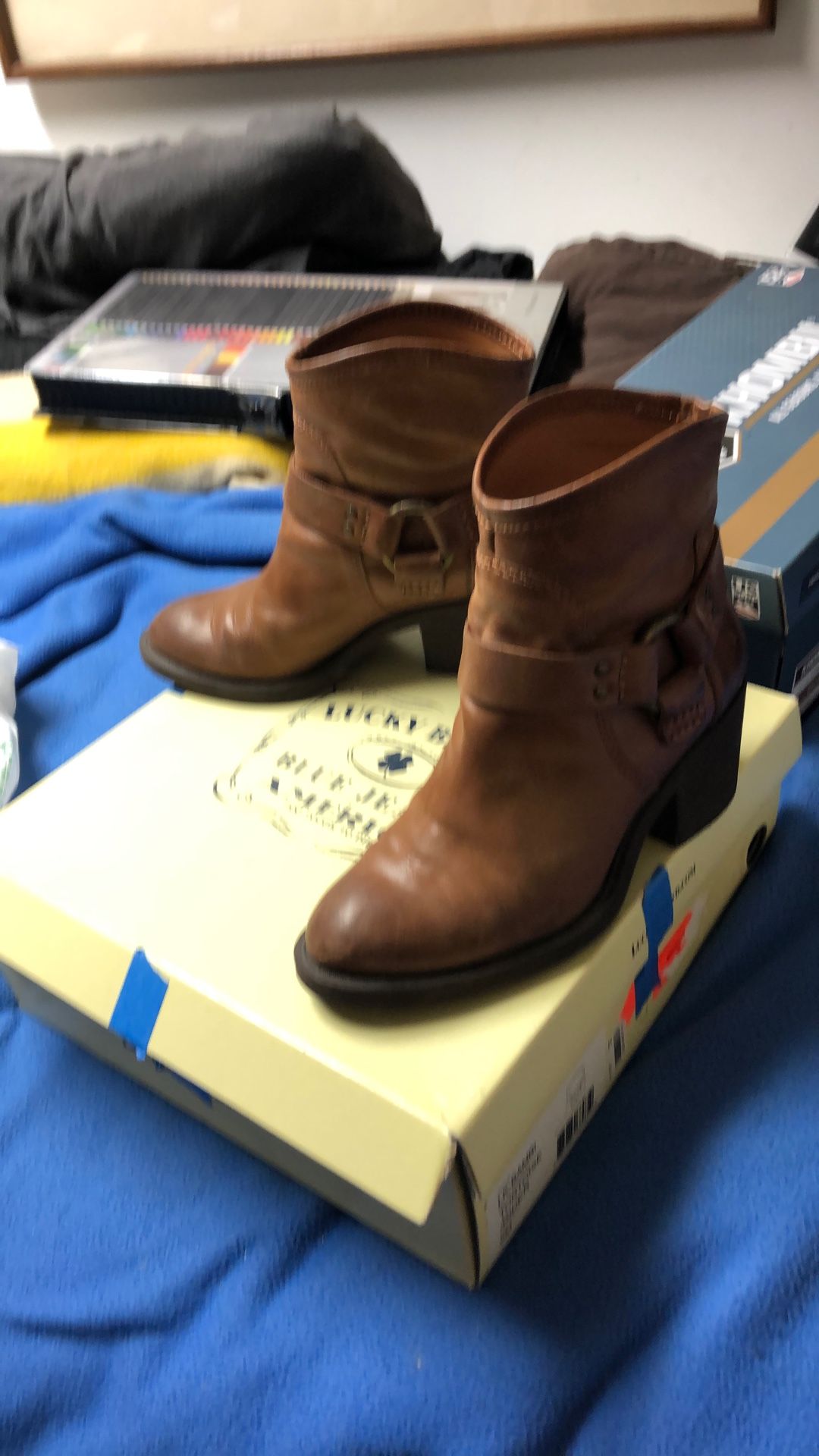 Leather dress boot lucky brand