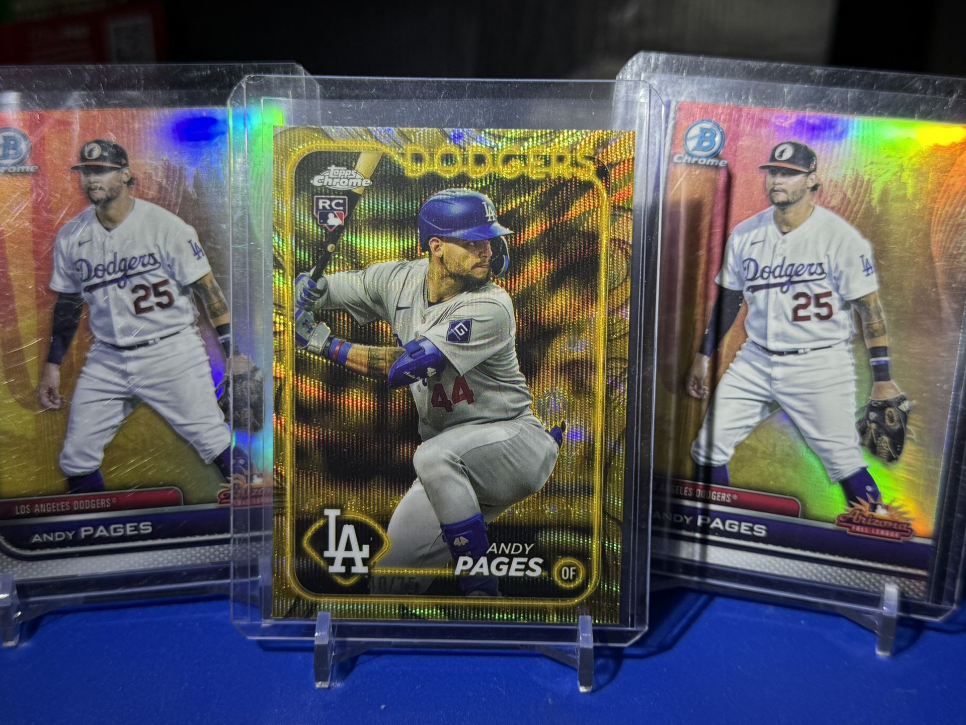 Andy Pages 5 Card Lot Topps Chrome Gold Wave 40/75
