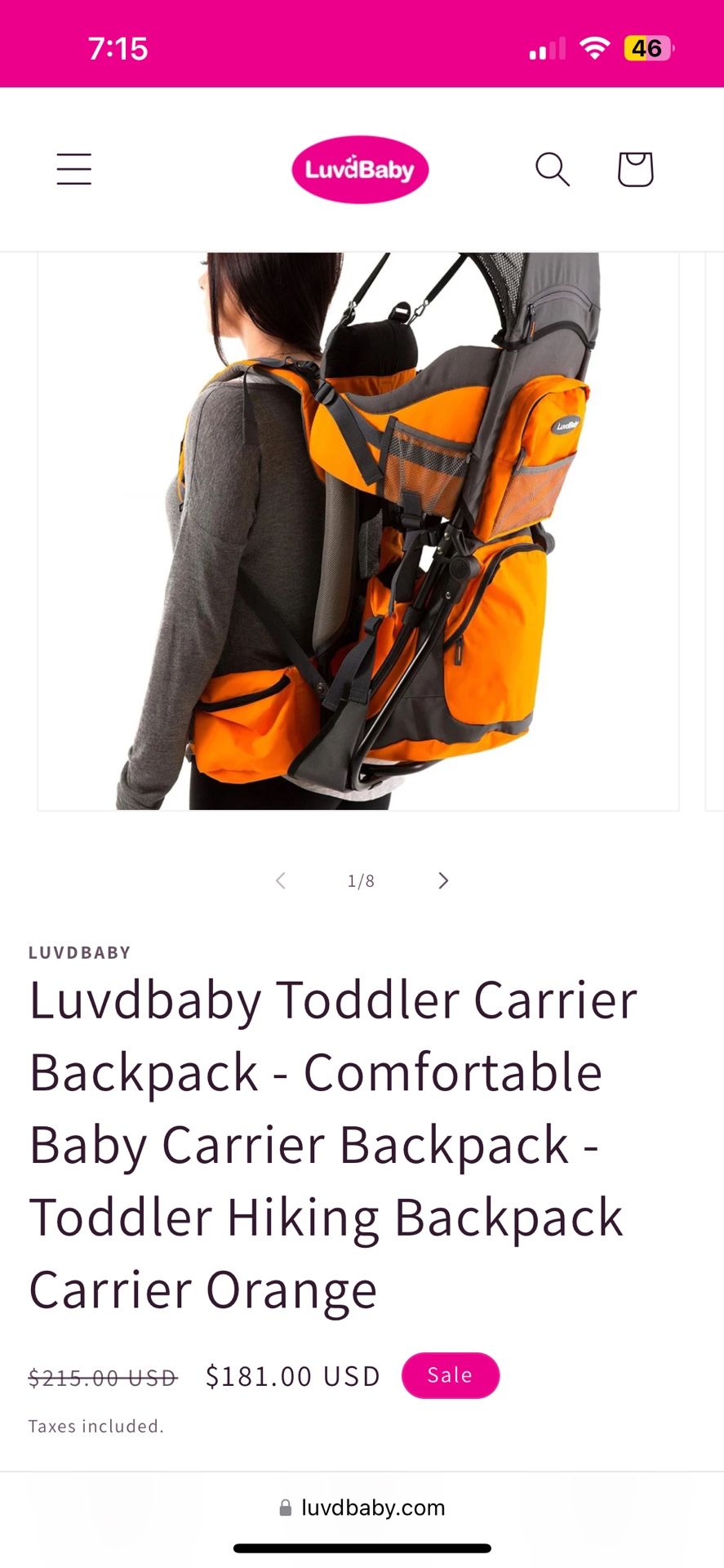 Luvdbaby Toddler Carrier Backpack