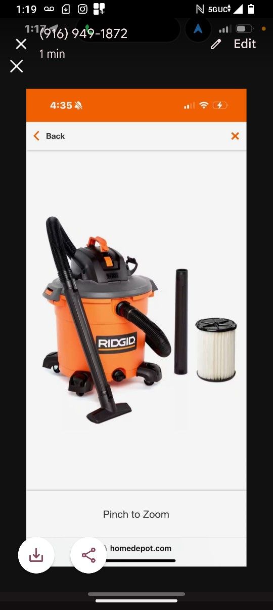 16 Gallon 5.0 Peak HP Shop Vacuum