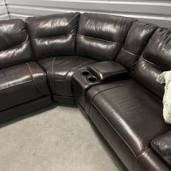  Beautiful Elegant Upscale Luxury Italian Leather All Electric Powered Car Plush Sectional Sofa