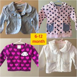 Baby girls cute jacket & cardigan (Size 6-12month), Baby girls lovely clothes