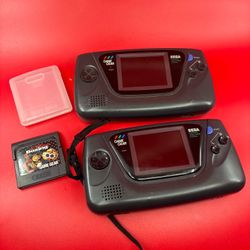 Lot of 2 SEGA Game Gear Handheld System- for parts Powers On No Screen As Is