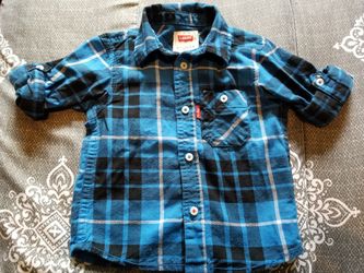 Levi Royal Blue Button Down Shirt. 12 Months.