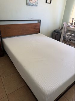 Queen bed (mattress and frame)