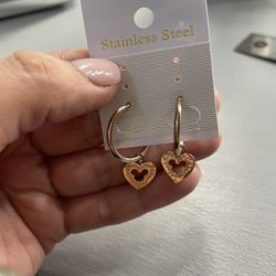 Sterling Silver Mickey Heart Earrings