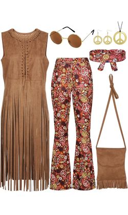 Adult Hippie Costume Sz L
