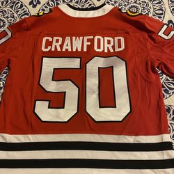 Crawford Blackhawk Hockey Jersey. Size: Medium