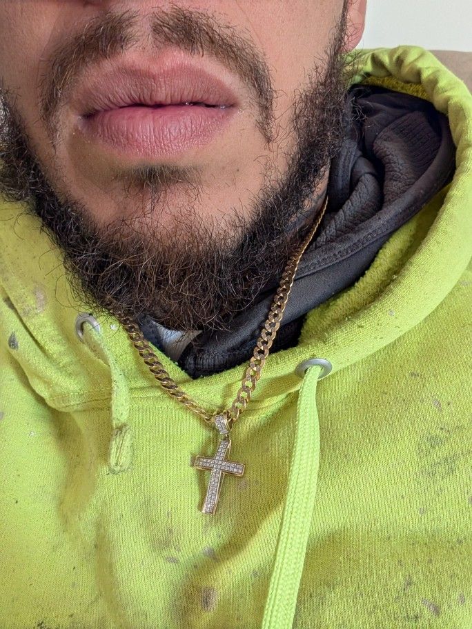 Real Gold Cross Full Of Diamonds