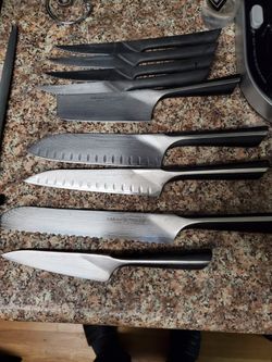 Astercook Knife Set, Damascus Kitchen Knife Set with Block, Built-in Knife  Sharpener for Sale in Torrance, CA - OfferUp