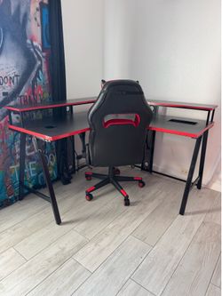 Black & Red Gaming desk and chair