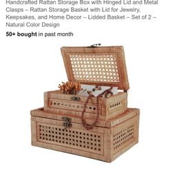 Storage Baskets With Lid Set Of 2
