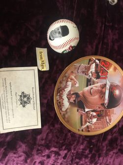 Cal Ripken Collectible Lot Plate and Baseball