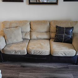Sofa Couch Beige and Brown