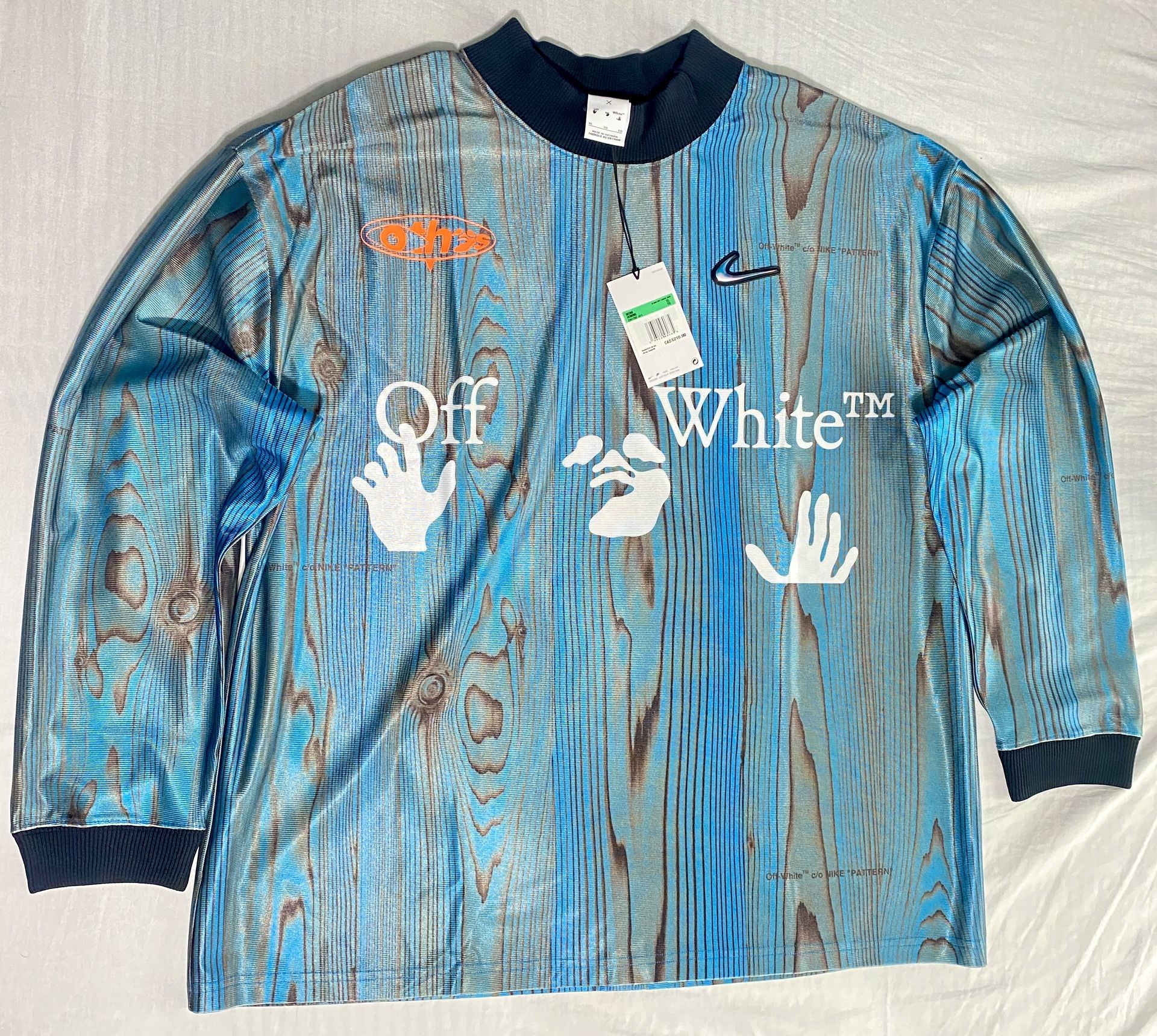 Nike x Off-White 001 Soccer Jersey Goalkeeper Blue Large