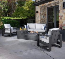 Fire outdoor patio dining set