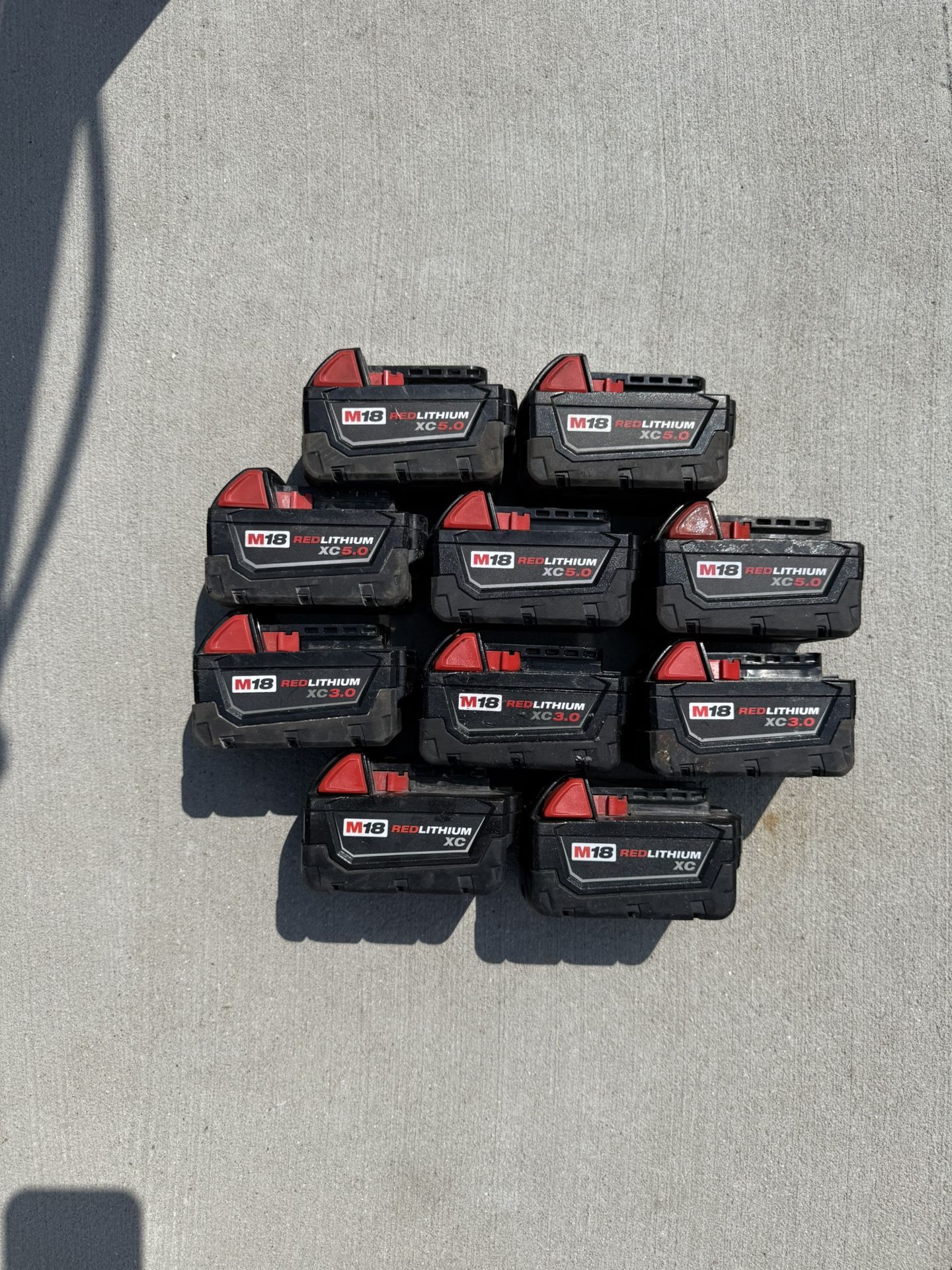 10 M18 Milwaukee Batteries 5.0ah & 3.0ah