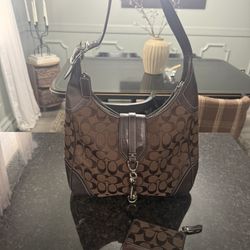 Vintage Coach Chocolate Brown Shoulder Bag With Matching 🪪