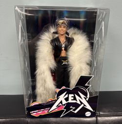 Barbie The Movie Collectible Ken Doll Wearing Big Faux Fur Coat