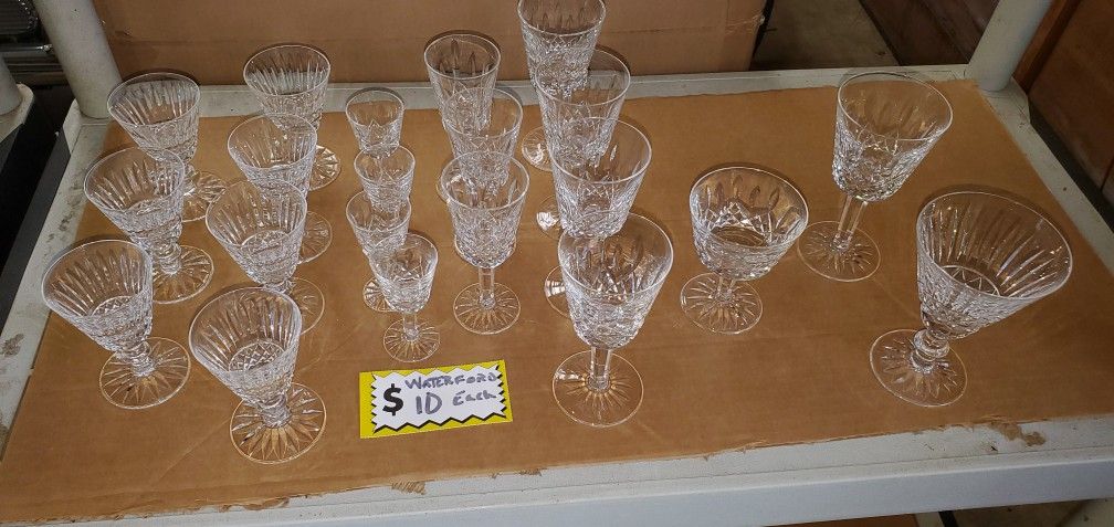 20 Waterford Glasses (2 Patterns) $10 EACH