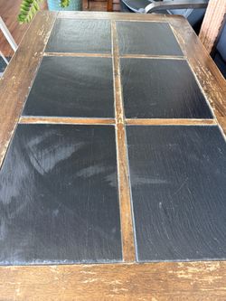 Vintage World Market 3 Piece Solid Wood & Slate Dining, Coffee & Sofa Tables