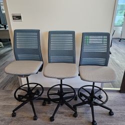 High Office Chairs Blue And Black 