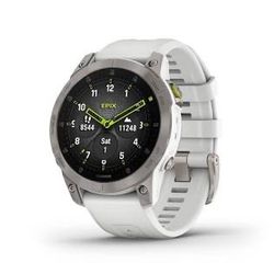 Garmin epix Gen 2, Premium active smartwatch, Health and wellness features, touchscreen AMOLED display, adventure watch with advanced features, white 