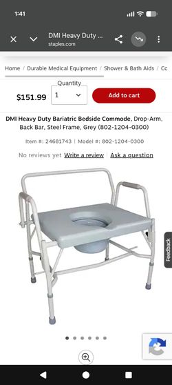 DMI Heavy Duty Bariatric Bedside Commode