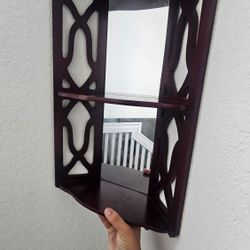 Vintage Corner Shelf with Mirror