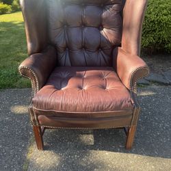 Used Leather Wingback Chair For Free