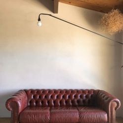 Genuine Leather Oxblood Chesterfield Sofa