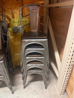 Metal Stackable Restaurant Chair with Wood Seat