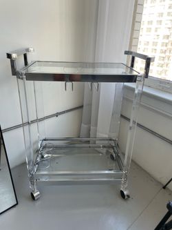 Acrylic clear bar cart