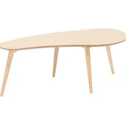 Solid Wood Table Desk, Coffee Table End Table Round for Kitchen Dining Room, Living Room, Bedroom and Restaurant, 4 Legs Removable-Natural