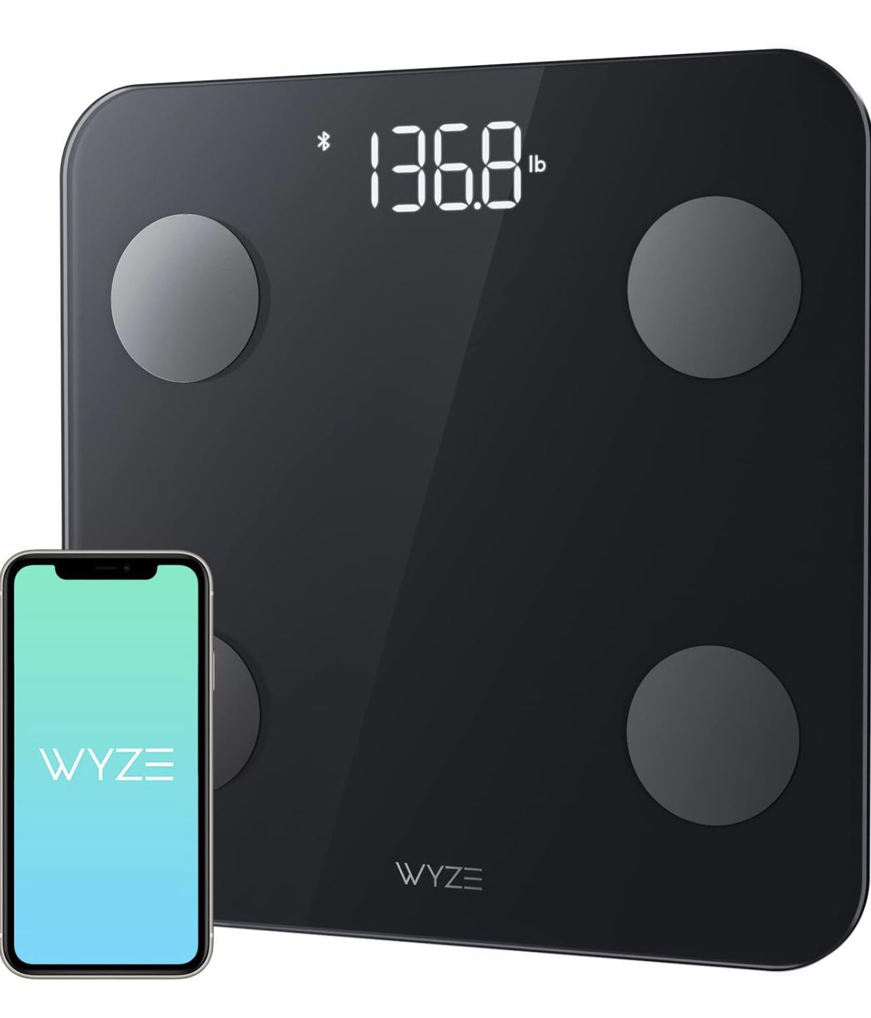 Wyze Scale S, Scale for Body Weight, Digital Bathroom Scale for Body Fat, BMI, Muscle, and Heart Rat