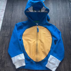 Sonic The Hedgehog Costume Hoodie Kids Size 5/6 Full Zip Blue Hooded Sweatshirt
