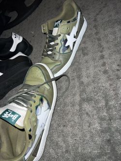 BAPE STA Low Camo Green Sneakers Size 11 fit 10 1/2