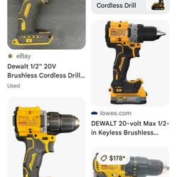 Cordless Brushless Dewalt Drill 