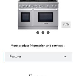 Dual Fuel Freestanding Range 48'' Pro Harmony® Standard Depth