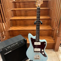 Squier Classic Vibe Jazzmaster W/ Crate GTD15R Amp (Mint) 