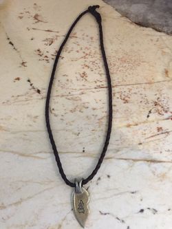 Leather Braided Necklace with Interesting Pendant