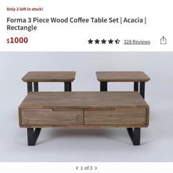 Living Spaces Coffee Table And Side Table