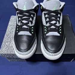 Jordan 3 Retro Green Glow 2024  Size 10.5
