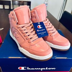 (NEW) Champion Women’s ‘Arena Power’ Hi top Shoes Size 10 Rose Pink/White (# CA101521W)