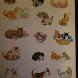 Vintage Scholastic Stickers Kittens
